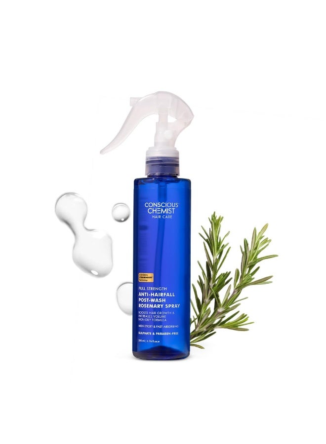 Conscious Chemist® Full Strength Anti-Hairfall Rosemary Spray | Post Wash Spray with Rosemary Extract, Yeast Extract & Copper Tripeptide-1 | Reduces Hairfall & Softens Strands | StrandBoost™️ Technology | For All Hair Types | Women & Men | 200ml - Image 4